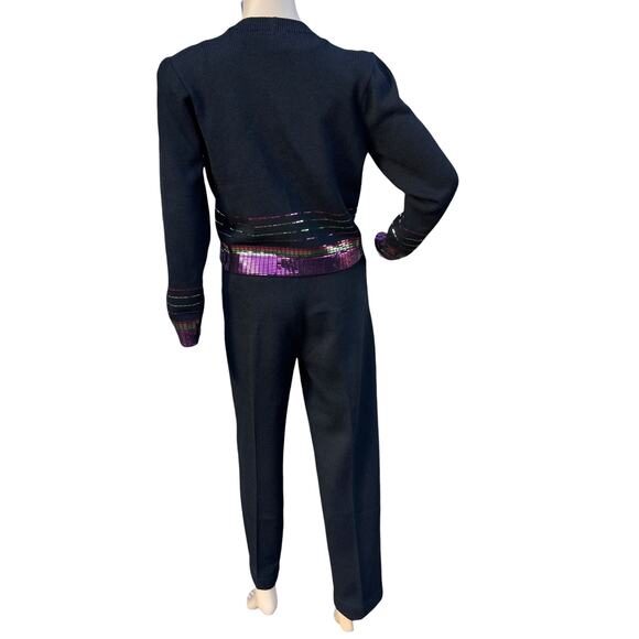 Vintage St. John Santana Knit 2pc Paillette Jacket & Pant Set Size 4 - Picture 15 of 15